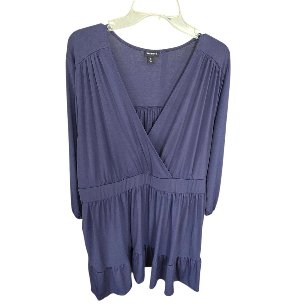 Torrid Women's Long Sleeve Dress - Navy Blue, Size‎ Large